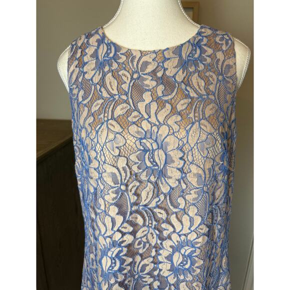 Eliza j | Blue/Neutral Lace Shift Dress | Medium - Picture 5 of 16
